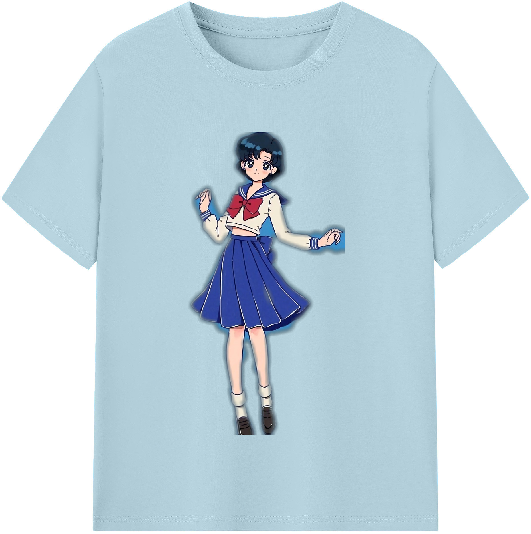 （画像用） 美少女戦士セーラームーン 水野 亜美 みずの あみ Sailor Moon Mizuno Ami 綿100％半袖Tシャツ（フロントプリント）